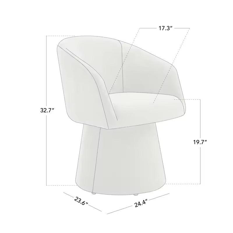 Chaise de salle à manger pivotante en tissu - Bohaé Paris