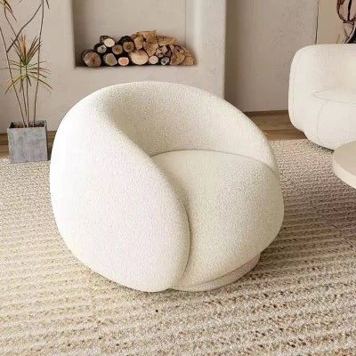 Fauteuil arrondi en tissu bouclette - Bohaé Paris