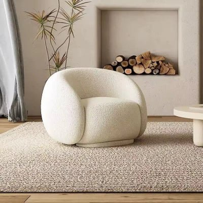 Fauteuil arrondi en tissu bouclette - Bohaé Paris