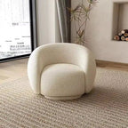 Fauteuil arrondi en tissu bouclette - Bohaé Paris
