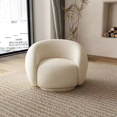 Fauteuil arrondi en tissu bouclette - Bohaé Paris