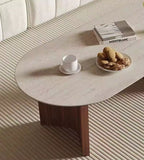 Table basse travertin et bois - Bohaé Paris